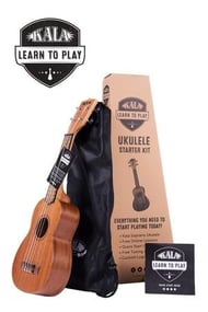 Learn to Play Starter Kit Soprano Ukulele Matte Black with bag